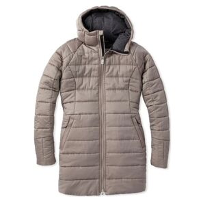 Women's Hooded Puffer Coat - Tan